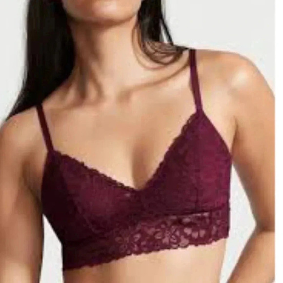 Victorias Secret Periwinkle Padded Lace Bralette Size Small Bra Racer Back - Picture 10 of 10